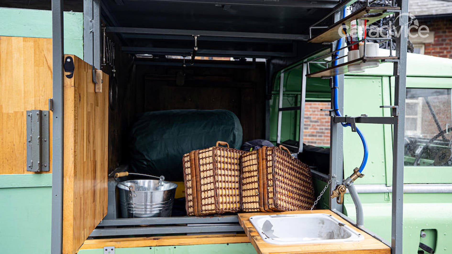 Custom 'River Cottage' Land Rover with in-built kitchen ...