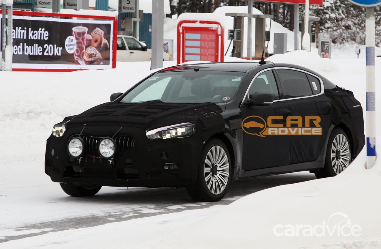 kia k9 spy shots luxury sedan targets germans  caradvice